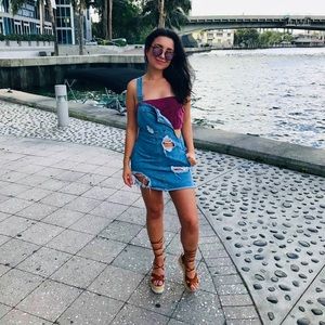 Forever 21 Blue Overall Dress